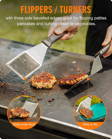 Image of Homenote Griddle Accessories Kit, Exclusive Griddle Tools Spatulas Set for Blackstone - 8 Pcs Commercial Grade Flat Top Grill Accessories - Great for Outdoor BBQ, Teppanyaki and Camping
