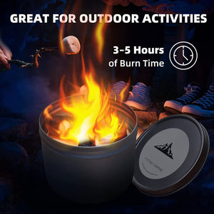 Portable Campfire, Smores Fire Pit, 3-5 Hours of Burn Time, No Embers-No Hassle, Portable Fire Pit for Party Camping Picnics and More