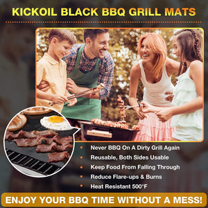 Grill Mats for Outdoor Grill Set of 6 BBQ Grill Mat Non-Stick Reusable Heavy Duty Grilling Mats Teflon Grill Sheets Grill Tools BBQ Accessories for Charcoal Grill Gas Electric Smokers Barbecue Camping