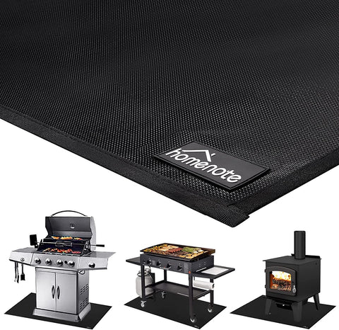 Image of Large under Grill Mat, Durable 36 X 65 Inches Deck and Patio Protective Mats, Fireproof Grill Pads for Outdoor, Perfect for Charcoal Grills, Gas Grills, Oil Fryers and Smokers
