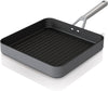 C30528 Foodi Neverstick Premium 11-Inch Square Grill Pan, Hard-Anodized, Nonstick, Durable & Oven Safe to 500°F, Slate Grey