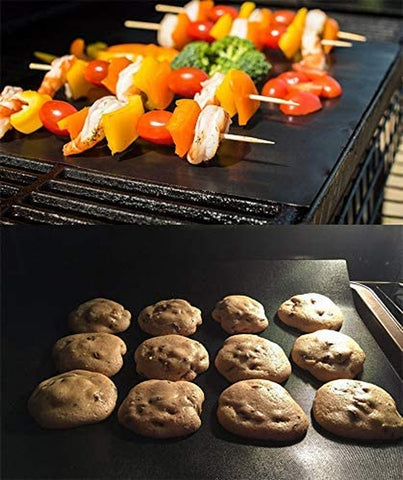 Image of Grill Mat Set of 6 - Non-Stick BBQ Outdoor Grill & Baking Mats - Reusable and Easy to Clean - Works on Gas, Charcoal, Electric Grill and More - 15.75 X 13 Inch