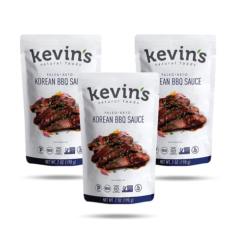 Image of Kevin'S Natural Foods Korean BBQ Sauce - Keto and Paleo Simmer Sauce - Stir-Fry Sauce, Gluten Free, No Preservatives, Non-Gmo - 3 Pack (Korean BBQ)
