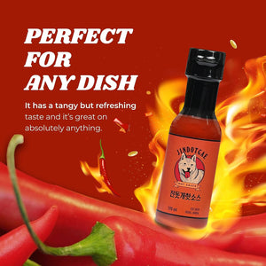 Jindotgae Hot Sauce - 7 Oz Vegan Red Hot Chili Peppers, Gluten Free Chili Pepper Spicy Sauce - Korean Hot Sauce W/ Cheongyang Red Pepper - for Buffalo Wings Pizza BBQ Korean Food Hot Sauce Challenge