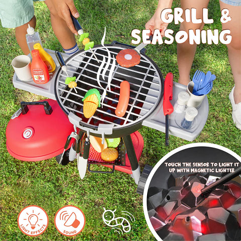 Image of JOYIN 34 PCS Cooking Toy Set, Kitchen Toy Set, Toy BBQ Grill Set, Little Chef Play, Kids Grill Playset Interactive BBQ Toy Set for Kids