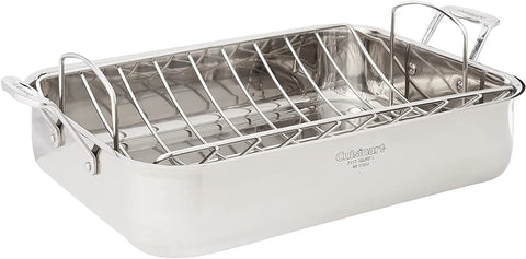 Image of Cuisinart 16-Inch Roaster, Chef'S Classic Rectangular Roaster with Rack, Stainless Steel, 7117-16URP1