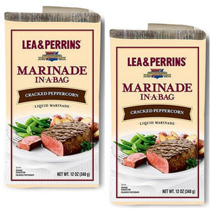 Lea & Perrins Marinade in a Bag - Cracked Peppercorn - Net Wt 12 OZ (340 G) - Pack of 2