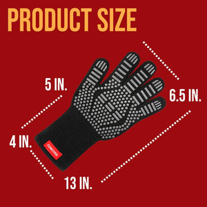 Heat Proof Grilling Gloves. Great for Turkey Frying, Grilling, BBQ, Baking, Cooking. up to 1500 Degrees F.