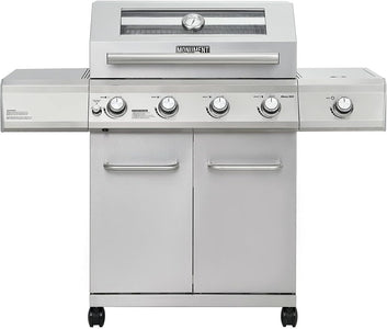 Monument Grills Clearview Larger 4-Burner Propane Gas Grill Stainless Steel Heavy-Duty Cabinet Style with LED Controls & Side Burner,Mesa 400