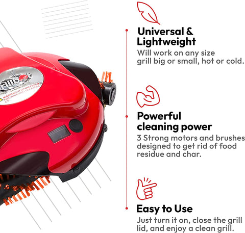 Image of Automatic Grill Cleaning Robot (Red,  Bundle)
