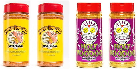 Image of BBQ Rub Combo & BBQ Rub Combo: Two Bottles of Voodoo (14 Oz) BBQ Rub and Seasoning for Meat and Vegetables, Gluten Free, Total of 28 Ounces