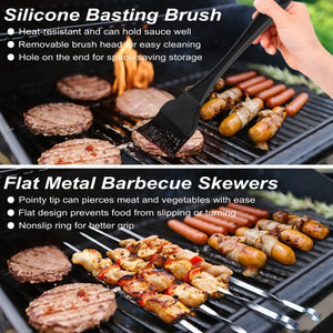 26 PCS Grill Set Backyard BBQ Grill Accessories Stainless Steel Grill Utensils Set with Bag for Christmas Dads Birthday - Camping BBQ Tools Grilling Tools Set Ideal Grilling Gifts for Men Women