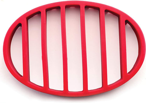 Image of Norpro 405 Oval Silicone Roast Rack, Red 9X6