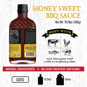 Rufus Teague - Honey Sweet BBQ Sauce - Premium Barbecue Sauce - 15.25 Oz. Bottles - 2 Pack