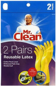 Large Reusable Latex Gloves, 2 Color, 2 Pairs