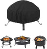 Fire Pit Cover round for Fire Pit 34X18 Inch Glmeggs Outdoor Waterproof Full Coverage Patio round Fire Pit Cover PVC Coating Firepit Cover Black Dustproof anti UV and Tear Resistant