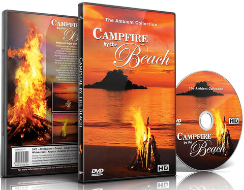 Image of Campfire DVD by the Beach with the Sounds of the Sea and Waves and Amazing Sunsets
