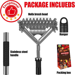 BBQ Grill Brush Bristle Free for Outdoor Grill, Grill Accessories with Replaceable Grill Brush Head, TH-2218 Grate Cleaner,Bbq Cleaning Brush,Grill Brush Set, Bristle Free Grill Brush and Scraper