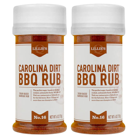 Image of Lillie’S Q - Carolina Dirt BBQ Rub, Sugar-Based BBQ Rub, Traditional Carolina Barbeque Rub, Sweetened Blend of Southern Spices, Perfect Barbeque Seasoning for Ribs, Pork, & Fries (6 Oz, 2-Pack)