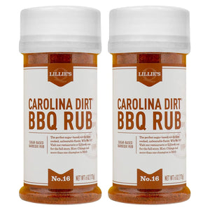 Lillie’S Q - Carolina Dirt BBQ Rub, Sugar-Based BBQ Rub, Traditional Carolina Barbeque Rub, Sweetened Blend of Southern Spices, Perfect Barbeque Seasoning for Ribs, Pork, & Fries (6 Oz, 2-Pack)