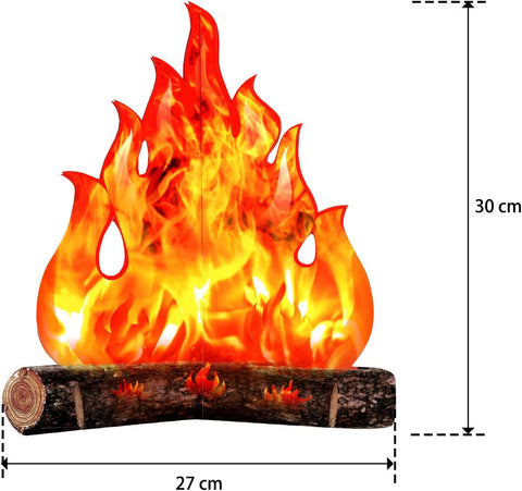 Image of Boao 3D Decorative Cardboard Campfire Centerpiece Artificial Fire Fake Flame Paper Party Decorative Flame Torch (Gold Orange)