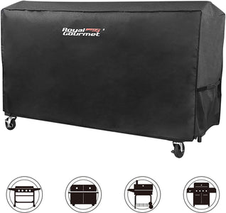 Royal Gourmet CR6008 60" Grill Cover, Durable Oxford Polyester Outdoor BBQ Cover for Flat Top Griddle, Water Resistant, Weather Protection, Black