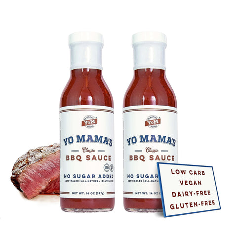 Image of Keto Barbecue BBQ Sauce by Yo Mama'S Foods – (Pack of 2) - Vegan, No Sugar Added, Low Carb, Low Sodium, Gluten Free, Paleo, and Made with Whole Non-Gmo Tomatoes!