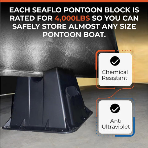 Image of Pontoon Storage Blocks - Heavy Duty, Stackable & Weather Resistant - Perfect for Winterizing, Boat Protection & Maintenance (Set of 4)
