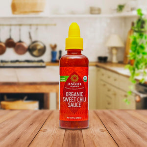 Asian Organics USDA Organic Sweet Chili Sauce; Made with Only 100% Organic Ingredients Grown in Thailand from Local Farmers; Chemical Free, Non-Gmo, Gluten Free, No Preservatives; 9.47Oz/280Ml Bottle