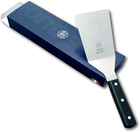 Image of DUE BUOI Big Handle Wide Spatula Blade Dimension 4" X 6.1/3". Good for Burger Kitchen Bbq Grill Griddle Pastry. Non-Stick Durable. ICQ Approved.