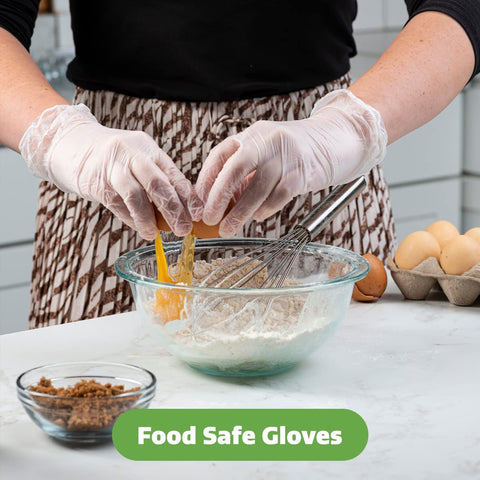 Image of Clear Powder Free Vinyl Disposable Plastic Gloves