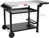 3-Shelf Movable Food Prep Table, Pizza Oven Table, BBQ Grilling Table,Grill Cart with Side Table, Home & Outdoor Stainless Steel Table Top Grill Tables on 2 Wheels, L50 Xw21.7 Xh33