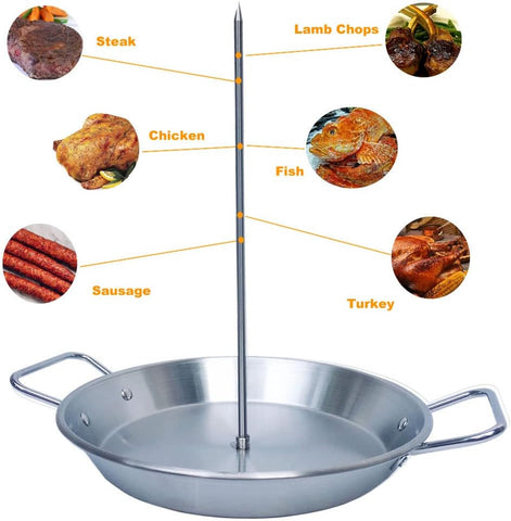 Image of Barbecue Hack Vertical Skewers,Stainless Tacos Al Pastor Skewer Stand for Grill or Oven with 3 Spike,Removable Grilling Meat Spit for Grilling Al Pastor and Shawarma Brazilian Churrasco Chickens Kebab