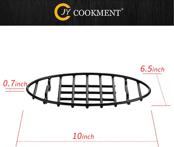 JY COOKMENT Roasting Rack with Integrated Feet, Cooling Drying Rack Kitchen Rack with Enameled Coating, PTFE Free, Great for Cooking, Roasting, Drying, Grilling, Dishwasher Safe (10Inch*6.5Inch)