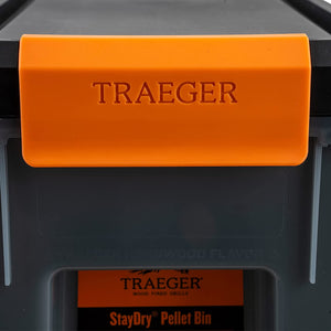 Traeger Pellet Grills BAC637 Stay Dry Pellet Bin, Wood Pellet Storage with Locking Lid, Black