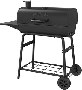 Nexgrill Premium Charcoal Barrel Grill, 29 Inches Barbecue Grill, Heavy Duty Charcoal Barrel BBQ Grill, Outdoor Cooking, Side Shelf, for Camping, Patio, Backyard, Tailgating Barrel Grill