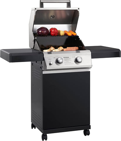 Image of Monument Grills 2 Burners Propane Gas Grill Outdoor Cooking Stainless Steel BBQ Grills with LED Controls, Black