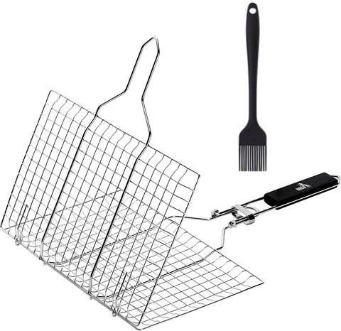 Image of UNCO- Grill Basket, Stainless Steel, Fish Grill Baskets for Outdoor Grill, Vegetable Grill Basket, BBQ Grill Basket, BBQ Basket, Grilling Basket, Fish Basket for Grilling, Grill Accessories.