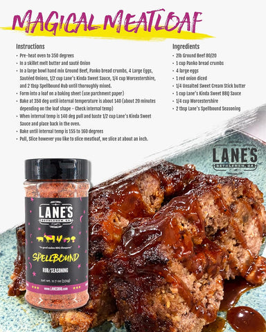 Image of Lane'S Spellbound Pork Rub Seasoning - Premium Sweet and Smoky Pork Butt Rub, Rib Rub & Chicken Rub | Deep, Rich, Smoky Flavor | All Natural | Gluten Free | No MSG | NO Preservatives - 11.7Oz