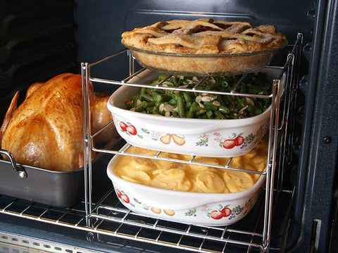 Image of Nifty Solutions Oven Insert with Large Non-Stick 3-Tier Baking Rack, ROASTING PAN INCLUDED, Charcoal and Chrome