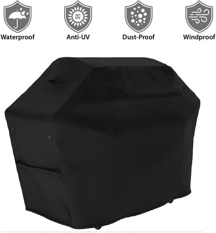 Image of Tuyeho Grill Cover 65 X 30 X 46 Inch, 900D Heavy Duty Gas BBQ Cover W/Side Velcro, Waterproof & Weather Resistant for Your Weber, Char-Broil, Brinkmann, Holland, Jenn Air (Black)