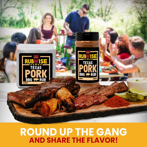 Image of Texas Style Pork BBQ Rub by Rubwise | Meat BBQ Rubs and Spices for Smoking and Grilling | Dry Rubs | Pork Rib Rub Seasoning | Great on Pork Shoulder, Ribs, Tenderloin, Chops, Pork Butt (No MSG) (1Lb)