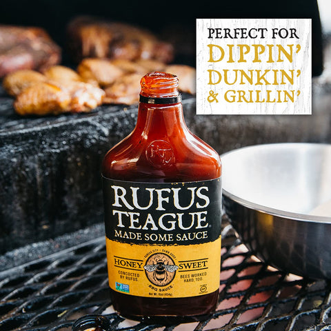 Image of Rufus Teague - Honey Sweet BBQ Sauce - Premium Barbecue Sauce - 15.25 Oz. Bottles - 2 Pack