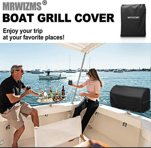 Boat BBQ Grill Cover Waterproof 23X15X15In, for Magma Chefsmate Gas Grill, Magma Cabo Grill, Magma Newport 2 Infra Red Grill, Magma Catalina 2 Infra Red Grill, Heavy Duty Windproof Anti-Uv