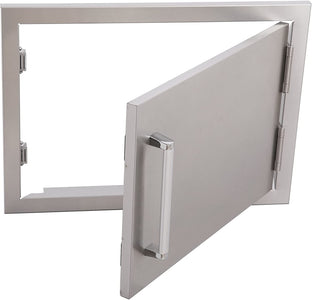 WHISTLER Outdoor Kitchen Single Access Door,20X14 Inch,304 Stainless Steel BBQ Grill Doors,Silver