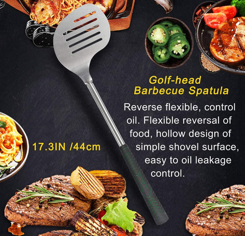 Image of 7PCS Golf-Club Style BBQ Tools Set Grilling Tools with Rubber Handle - Stainless Steel Grilling Accessories for Outdoor Grill Set Premium Grill Utensils Set Christmas Birthday Gifts for Men Dad