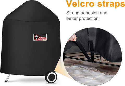 Image of Kingkong 7149 Premium Grill Cover for Weber Charcoal Grills, 22.5-Inch (Compared to the 7149 Grill Cover) Including Grill Brush and Tongs.