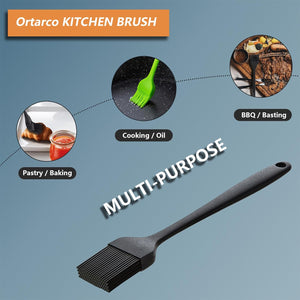 Ortarco Silicone Basting Pastry Brush for Baking Cooking Bbq Grill Spread Oil Butter Sauce 2 Pack