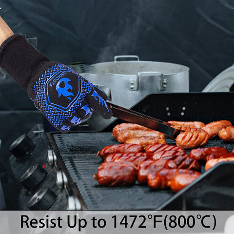 Image of BBQ Gloves Heat Proof, 1472 Degree F Heat Resistant Grilling Gloves for Heat Resistant Cooking, Outdoor Grill, Barbecue, Oven, Cooking, Kitchen and Baking