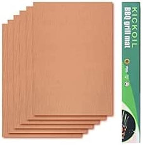 Grill Mats for Outdoor Grill Set of 6 BBQ Grill Mat Copper Grill Mat Heavy Duty Non Stick Reusable and Easy to Clean, Electric Gas Charcoal Grill Outdoor Cooking Tools Accessories RV Camper Must Have